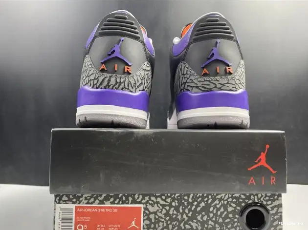 Cheap TB CT8532 3 Air Retro 050 Purple Court Jordan Black 0601
